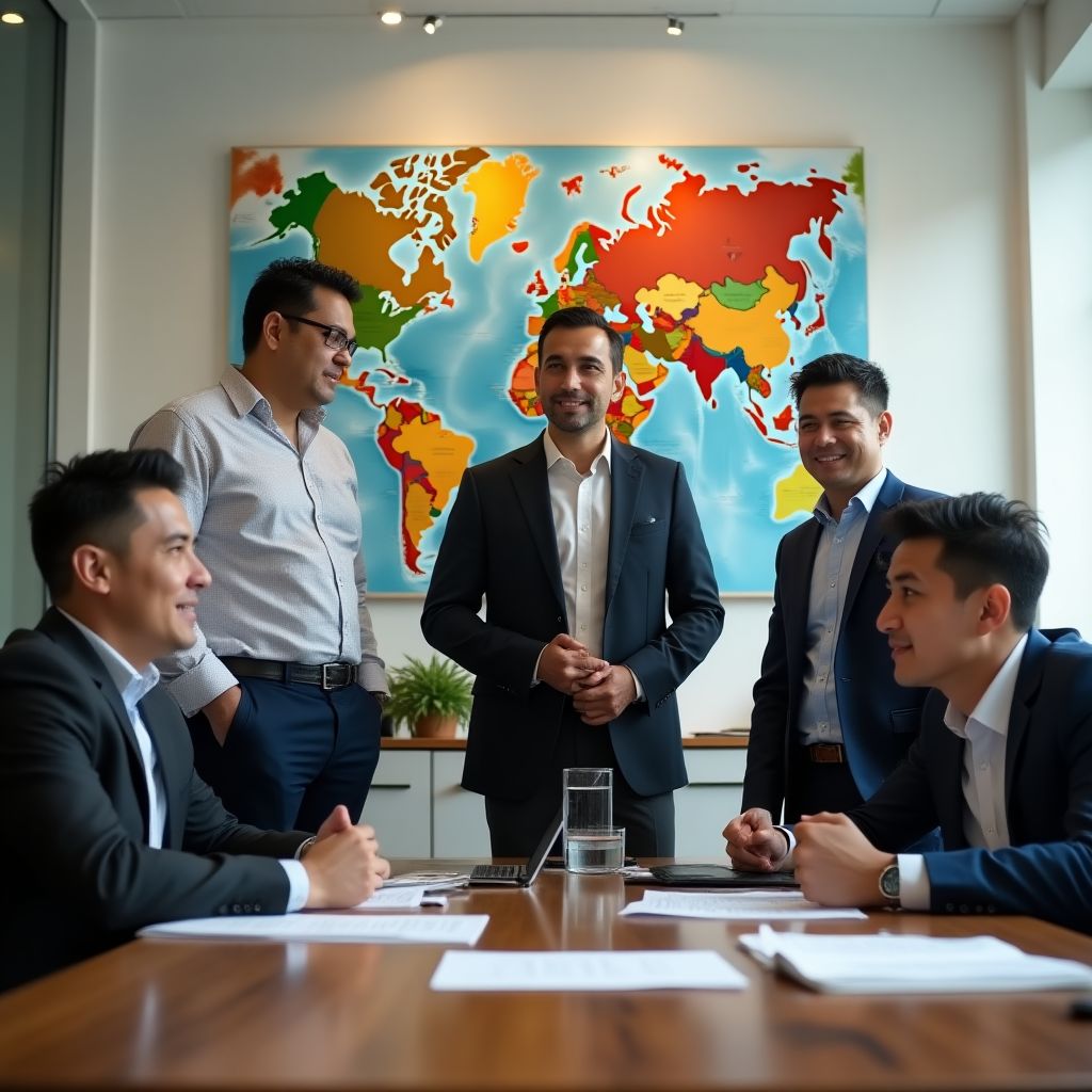 Fundadores de Andosites en la primera oficina en La Paz